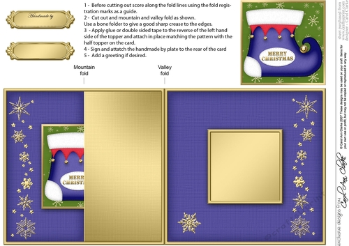 Christmas Stocking - No-Hole Fold Back Card