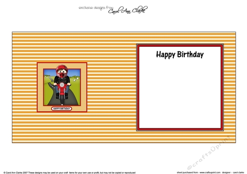 Square Landscape Insert - Little Motorbike Rider hits the Open Road