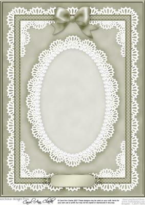A4 Pearls, Lace and Ribbon Plain Card Base