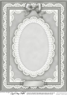 A4 Pearls, Lace and Ribbon Plain Card Base