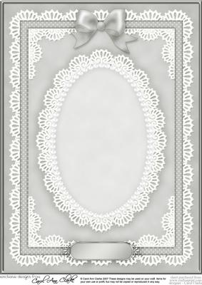 A4 Pearls, Lace and Ribbon Plain Card Base