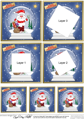 Christmas Santa -  Snowglobe Twisted Tunnel Topper