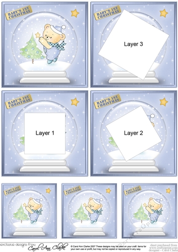 Cute Christmas Teddy Bear -  Snowglobe Twisted Tunnel Topper