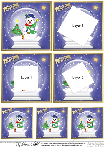 Cute Christmas Snowman -  Snowglobe Twisted Tunnel Topper