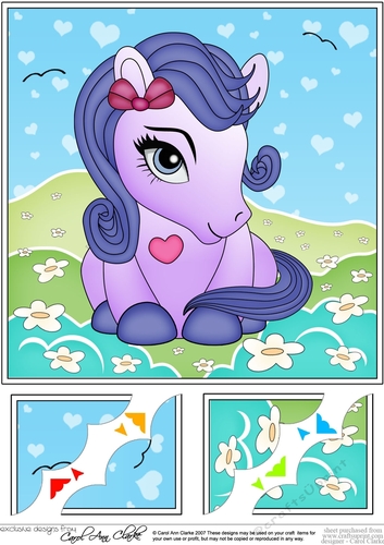 8 x 8 Cute Little Pony Scalloped Corner Topper 