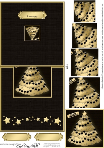 Elegant Christmas Tree - No-Hole Over the Edge with a spiral pyramid topper