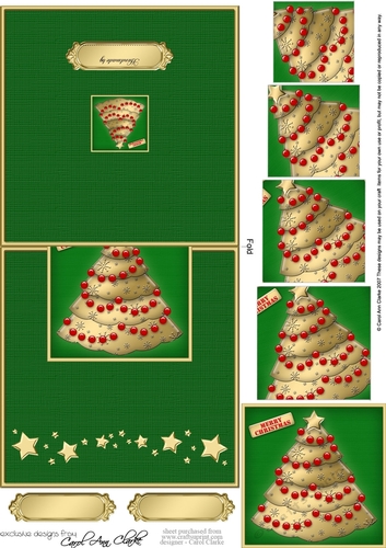 Elegant Christmas Tree - No-Hole Over the Edge with a spiral pyramid topper