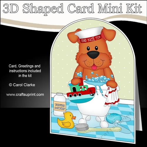 3D Shaped Card Kit - Bathtub Buddies - Little Rusty Dog