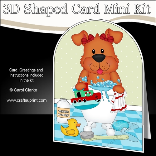 3D Shaped Card Kit - Bathtub Buddies - Little Rusty Dog