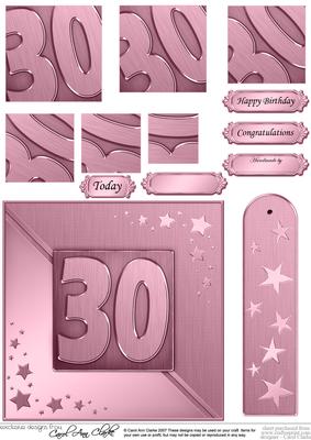 30th Metallic Age Quick Card with Twisted Pyramage