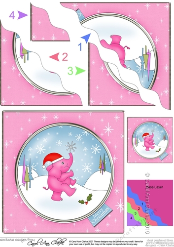Cute Christmas Baby Elephant - Wavey Corner Stacker