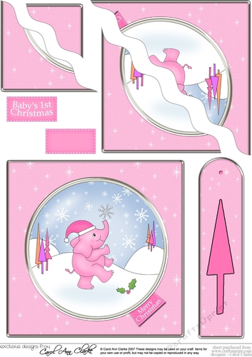 Cute Christmas Baby Elephant - Wavey Corner Stacker