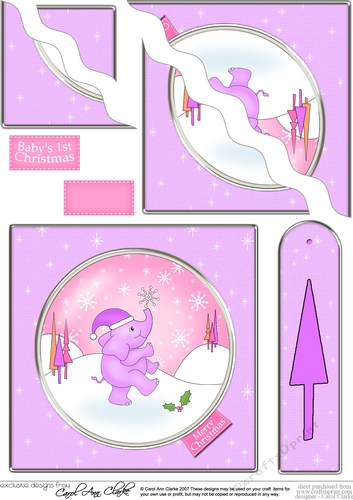 Cute Christmas Baby Elephant - Wavey Corner Stacker