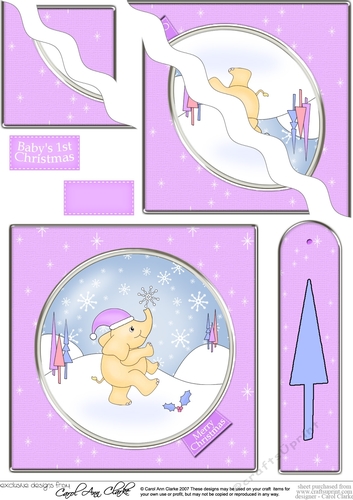 Cute Christmas Baby Elephant - Wavey Corner Stacker