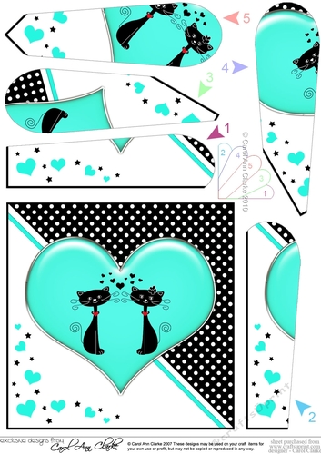 Kool Kats Purrfect Love Fan Pyramage Topper