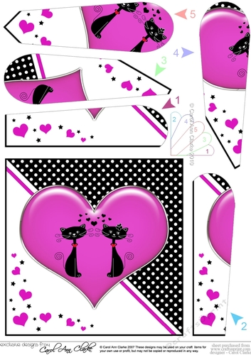 Kool Kats Purrfect Love Fan Pyramage Topper