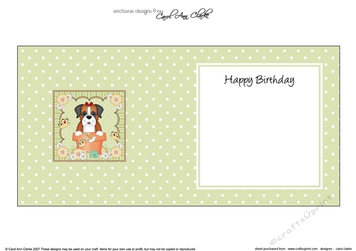 Flower Pot Friends Little Boxer Dog square landscape insert