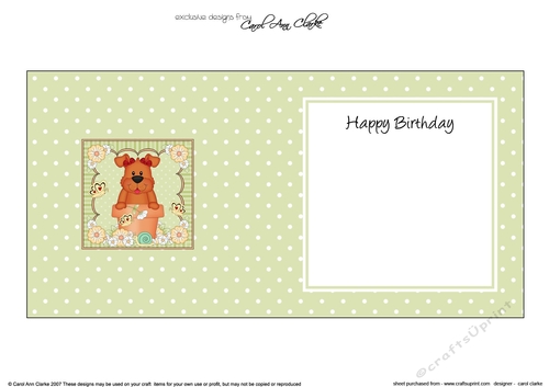 Flower Pot Friends Little Rusty Dog square landscape insert