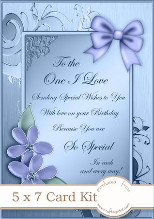 5 x 7 Elegant Metallic Greeting Kit with 3D Decoupage