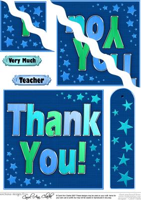 Thank You Metallic Quick Card with Wavy Corner Side Stacker