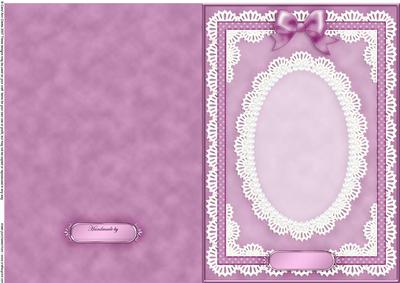 A5 Pearls, Lace and Ribbon Plain Card Base