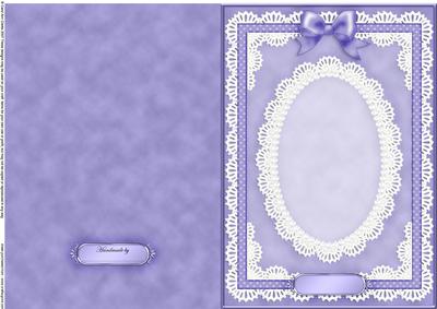 A5 Pearls, Lace and Ribbon Plain Card Base