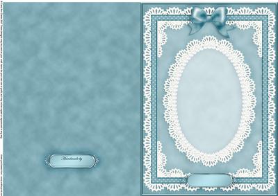 A5 Pearls, Lace and Ribbon Plain Card Base