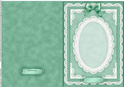A5 Pearls, Lace and Ribbon Plain Card Base