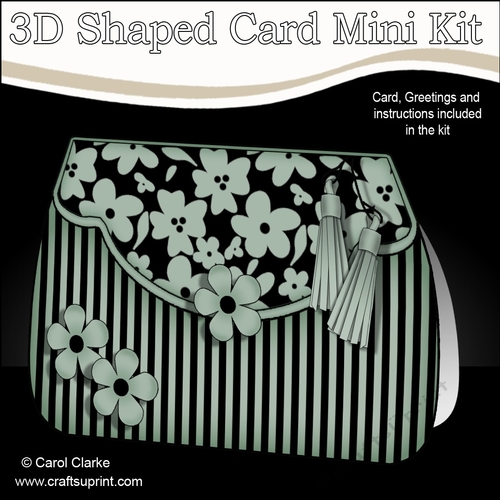3D Shaped Card  Kit - Pretty Floral Fold Over Clutch Bag