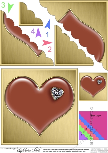 Romantic Enamel Heart  - Scallop Corner side stacker Topper