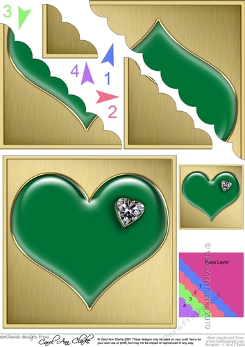 Romantic Enamel Heart  - Scallop Corner side stacker Topper