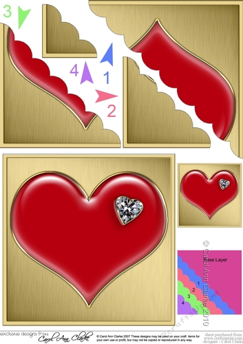 Romantic Enamel Heart  - Scallop Corner side stacker Topper