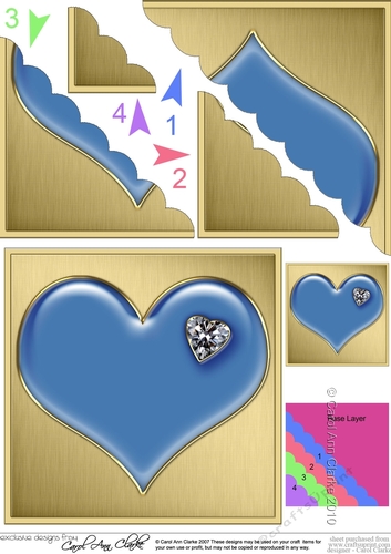 Romantic Enamel Heart  - Scallop Corner side stacker Topper