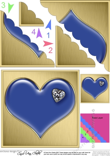 Romantic Enamel Heart  - Scallop Corner side stacker Topper