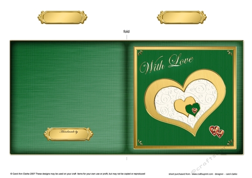Romantic Elegant Hearts - Cut and Fold Card 