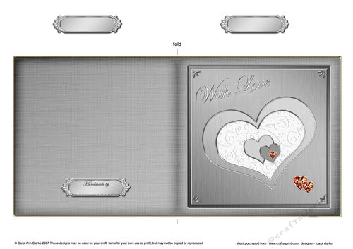 Romantic Elegant Hearts - Cut and Fold Card 