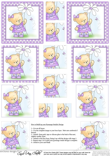 Hunney Bear Rosie has a Flower -  Pyramage sheet