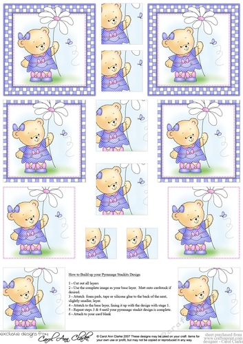 Hunney Bear Rosie has a Flower -  Pyramage sheet