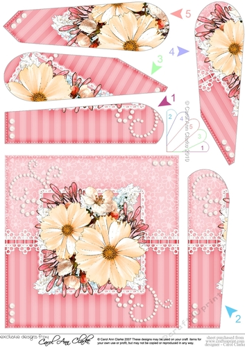 A Touch of Elegance Flowers, Lace & Pearls Fan Pyramage Topper