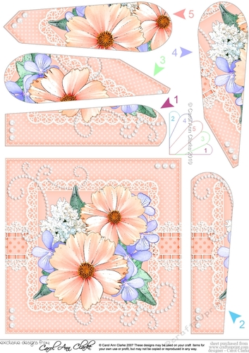 A Touch of Elegance Flowers, Lace & Pearls Fan Pyramage Topper