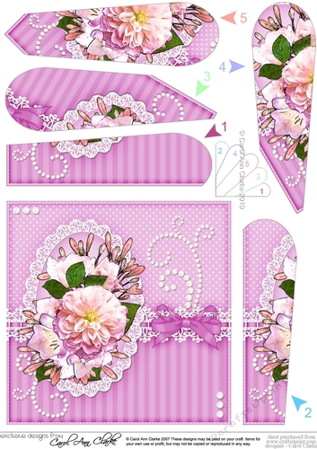 A Touch of Elegance Flowers, Lace & Pearls Fan Pyramage Topper