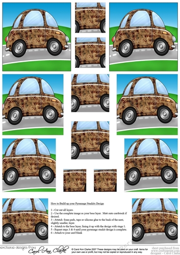 Funky Car with Graffiti - Pyramage sheet