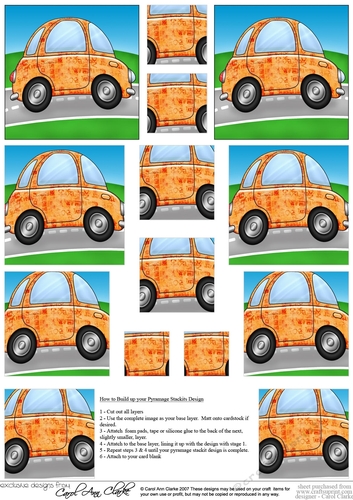 Funky Car with Graffiti - Pyramage sheet