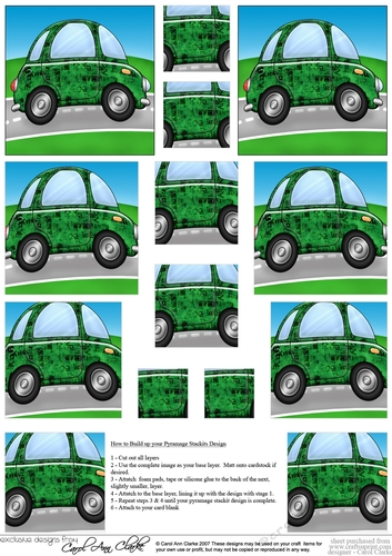 Funky Car with Graffiti - Pyramage sheet
