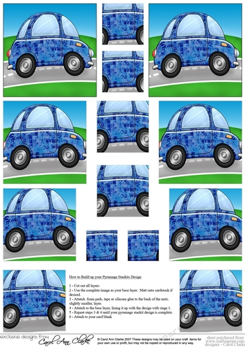 Funky Car with Graffiti - Pyramage sheet