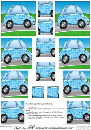 Funky Car with Graffiti - Pyramage sheet