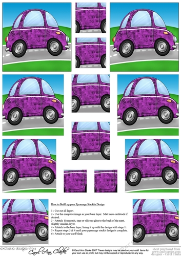 Funky Car with Graffiti - Pyramage sheet