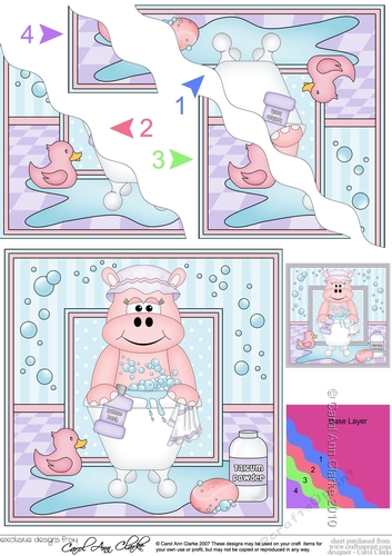 Cute Little Hippo Bathtub Baby - Wavey Corner Stacker