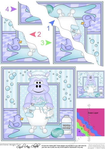Cute Little Hippo Bathtub Baby - Wavey Corner Stacker
