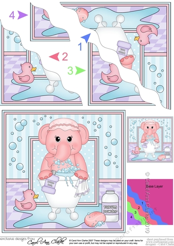 Cute Little Elephant Bathtub Baby - Wavey Corner Stacker